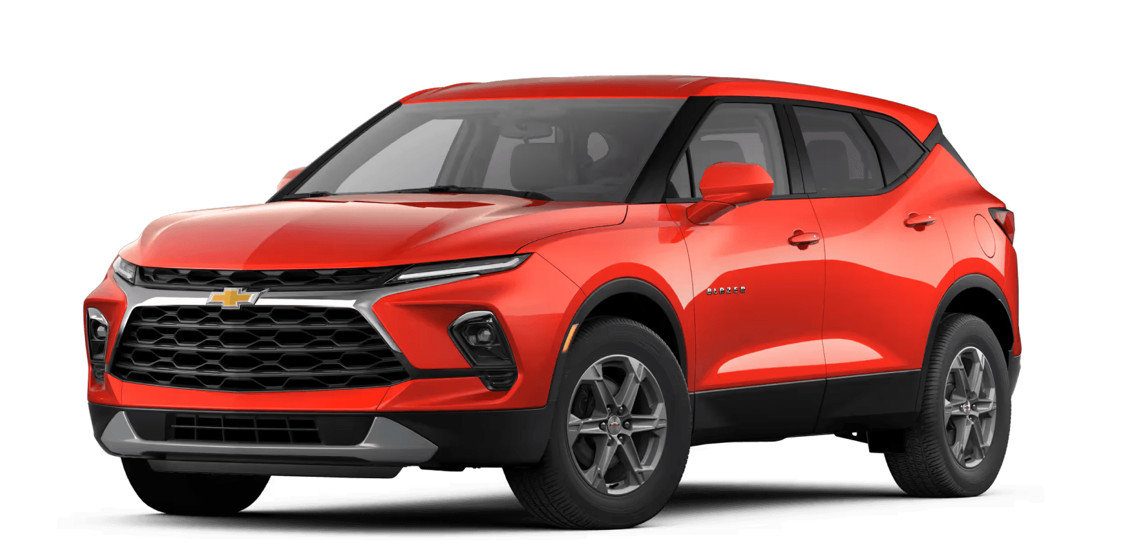 2026 Chevrolet Blazer 2LT in Habanero Orange in three quarter angle.