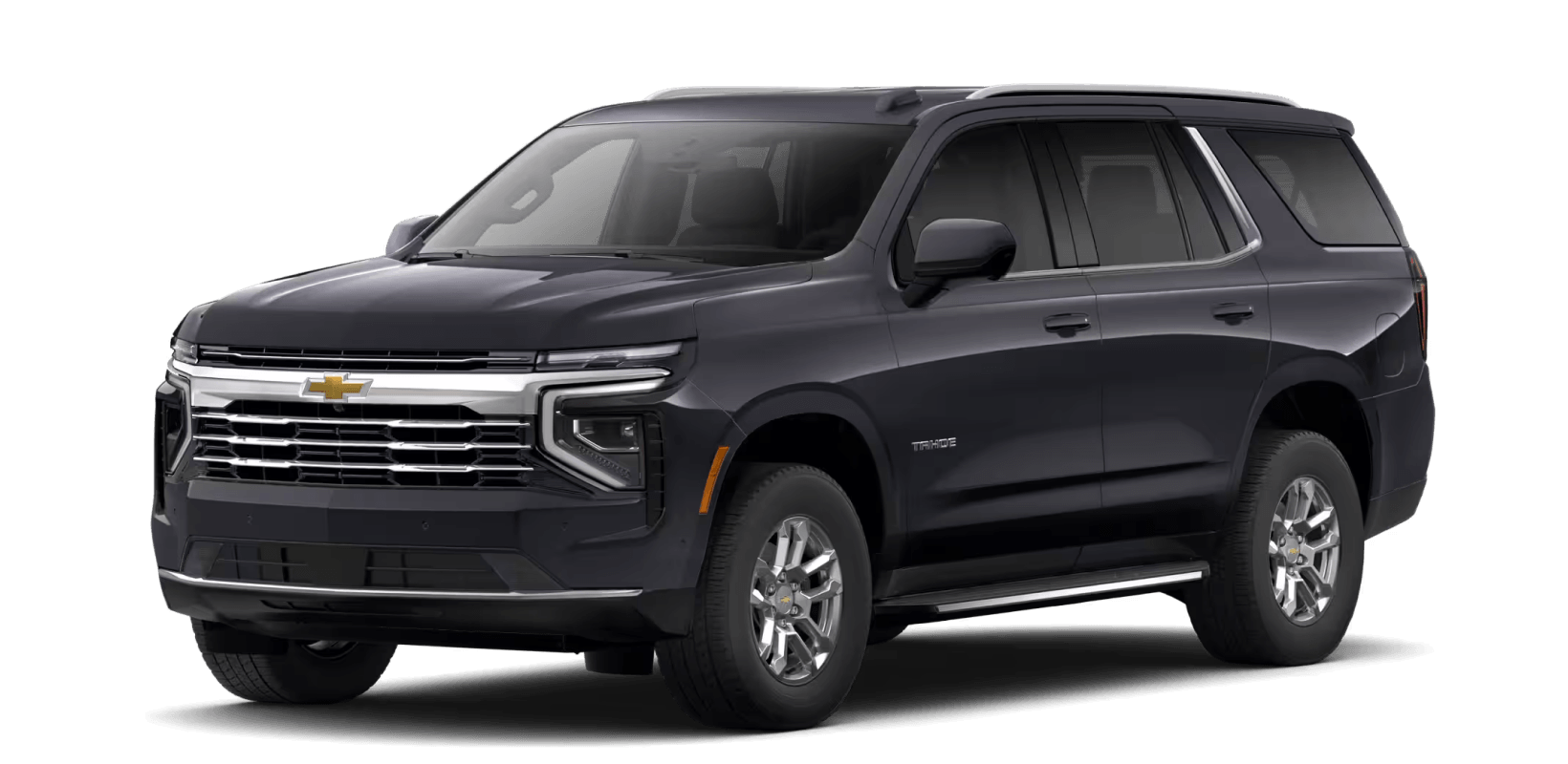 2026 Chevrolet Tahoe LT in Dark Ash Metallic in three quarter angle.