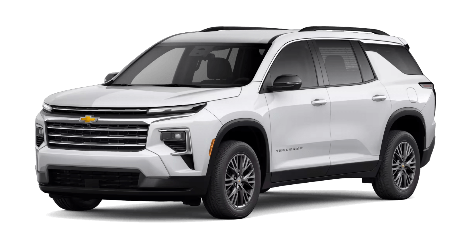 2026 Chevrolet Traverse LT in Polar White Tricoat in three quarter angle.
